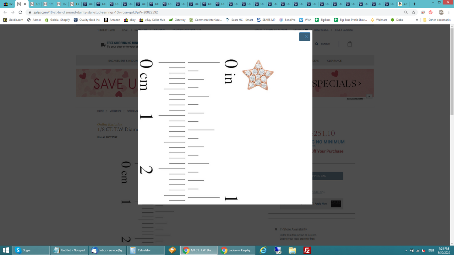 1/8 CT. T.W. DurchMeinnt Zierlich Stern Zucht OhrRinge in 14K Rose Gelb oder Wiriß Gold