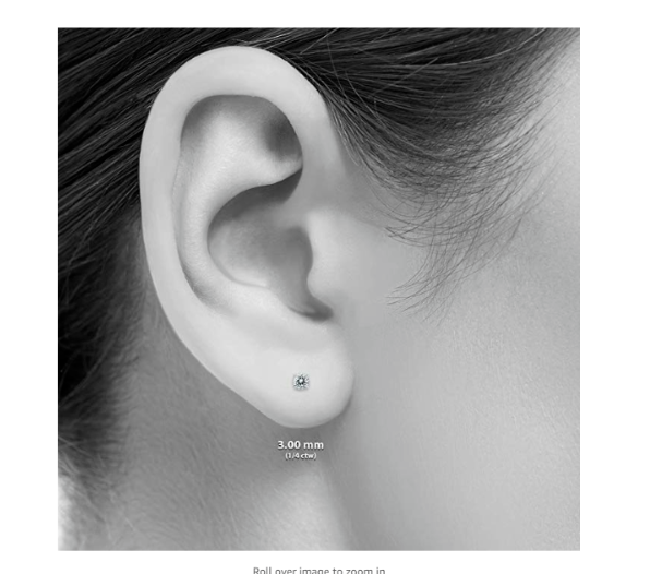 1/4 KARAT TW RUNDEN SOLITÄR REAL DURCHMESSERANT ZUCHT OHRRINGE IN .925 STERLING SILBER