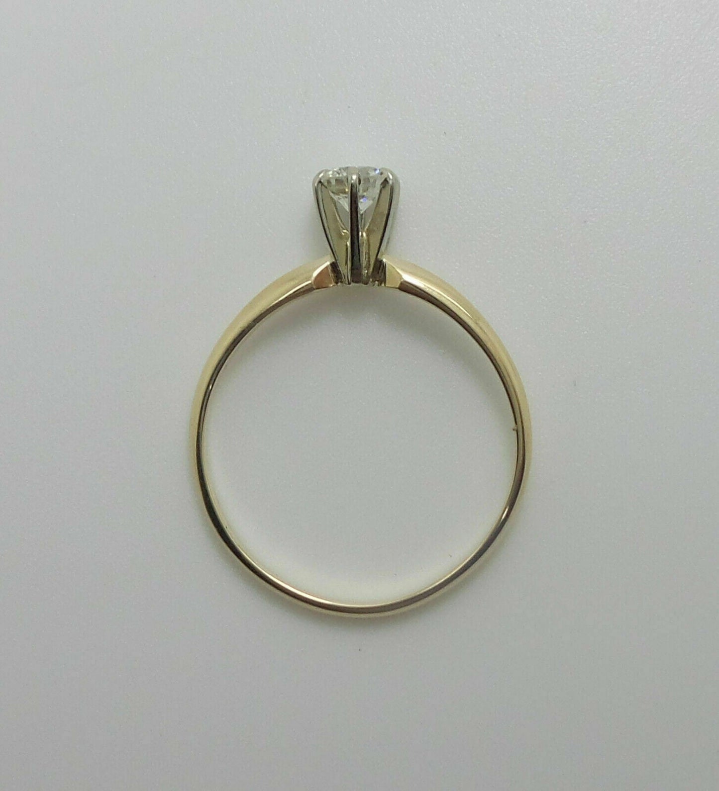 1/2CT Runden DurchMeinnt Solesär Engagierenment Hochzees Ring 14K Gelb Gold