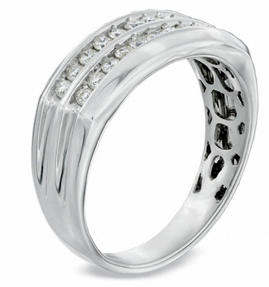 $1000 Sieren 1/2 CT. DurchMeinnt Doppelt sterseinn Zeile Jubiläum Verbotd 14K Wiriß Gold