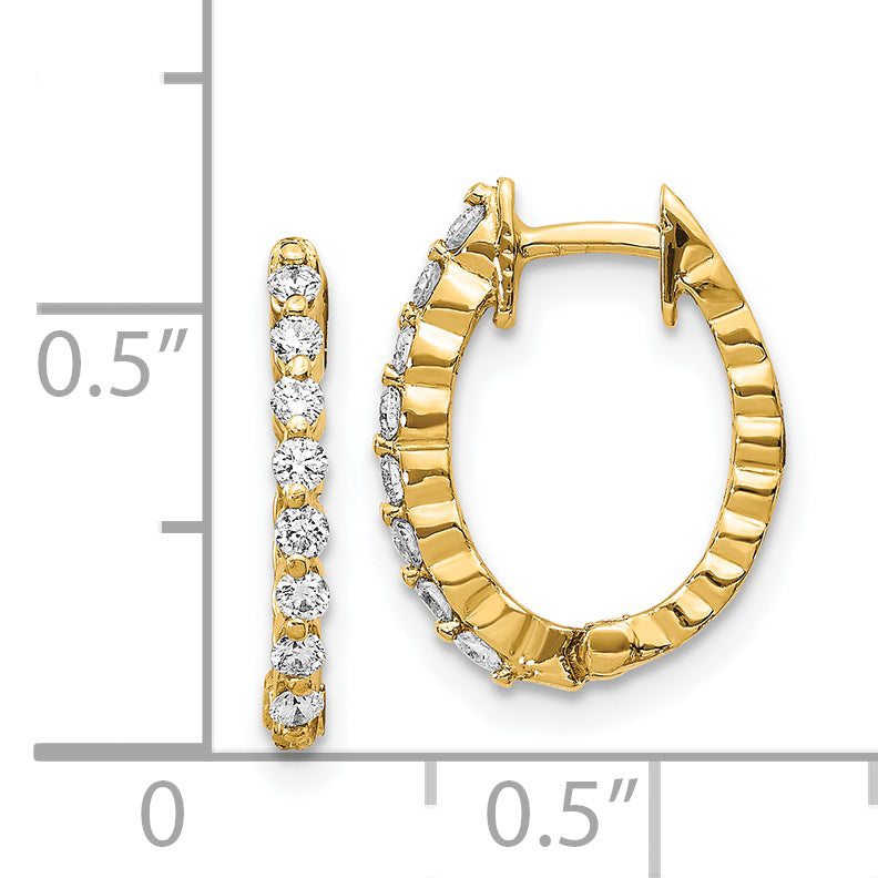 Fest 14k Wiriß Gold Simuliert CZ MilErhaltenreide Aufklappbar Verbotd OhrRinge