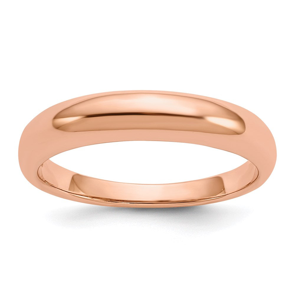14k Rose Gold Poliert Sieren / Damen Hochzees Verbotd Ring Ring