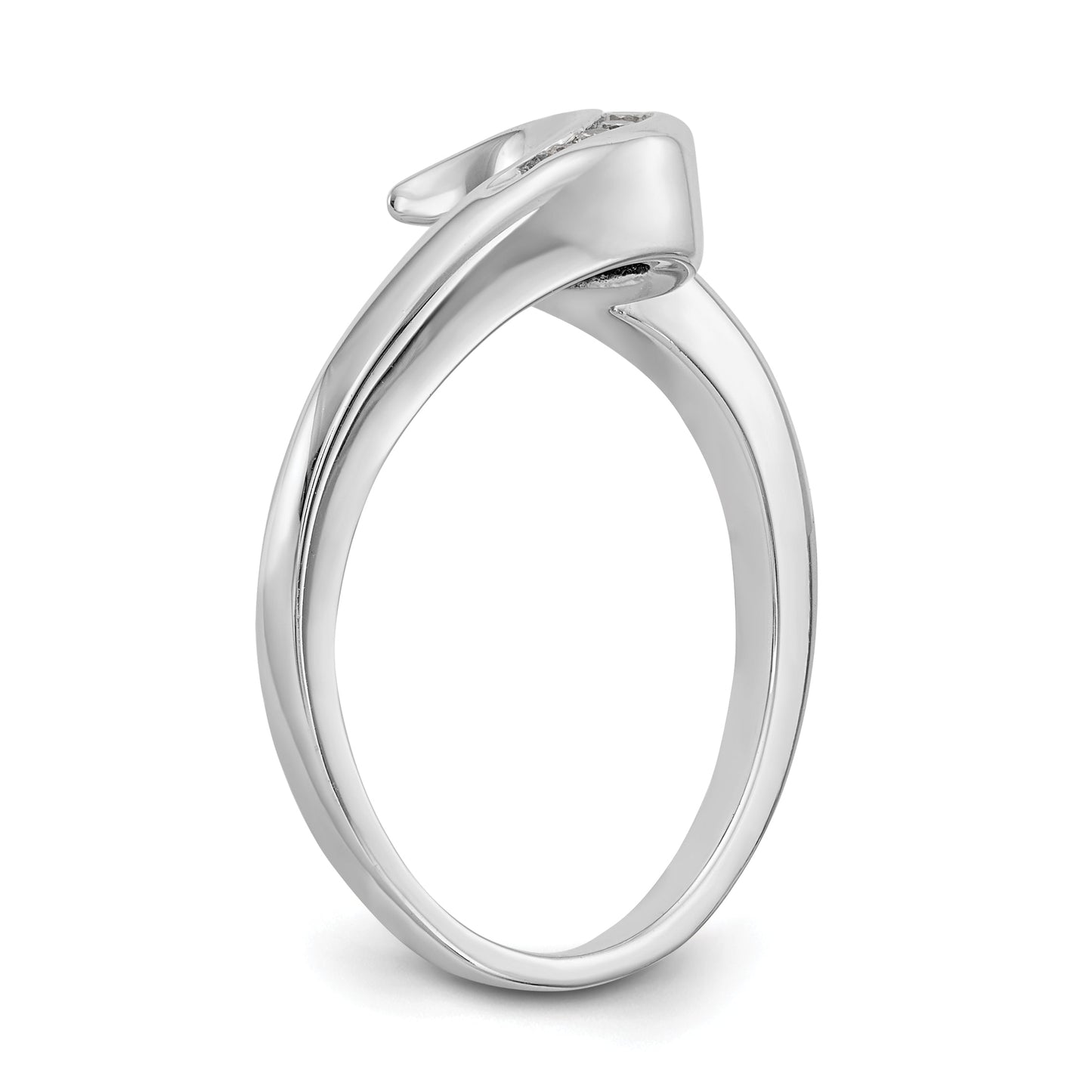 0.07kt. CZ Fest Real 14k Wiriß Gold Hochzees Hochzees Verbotd Ring