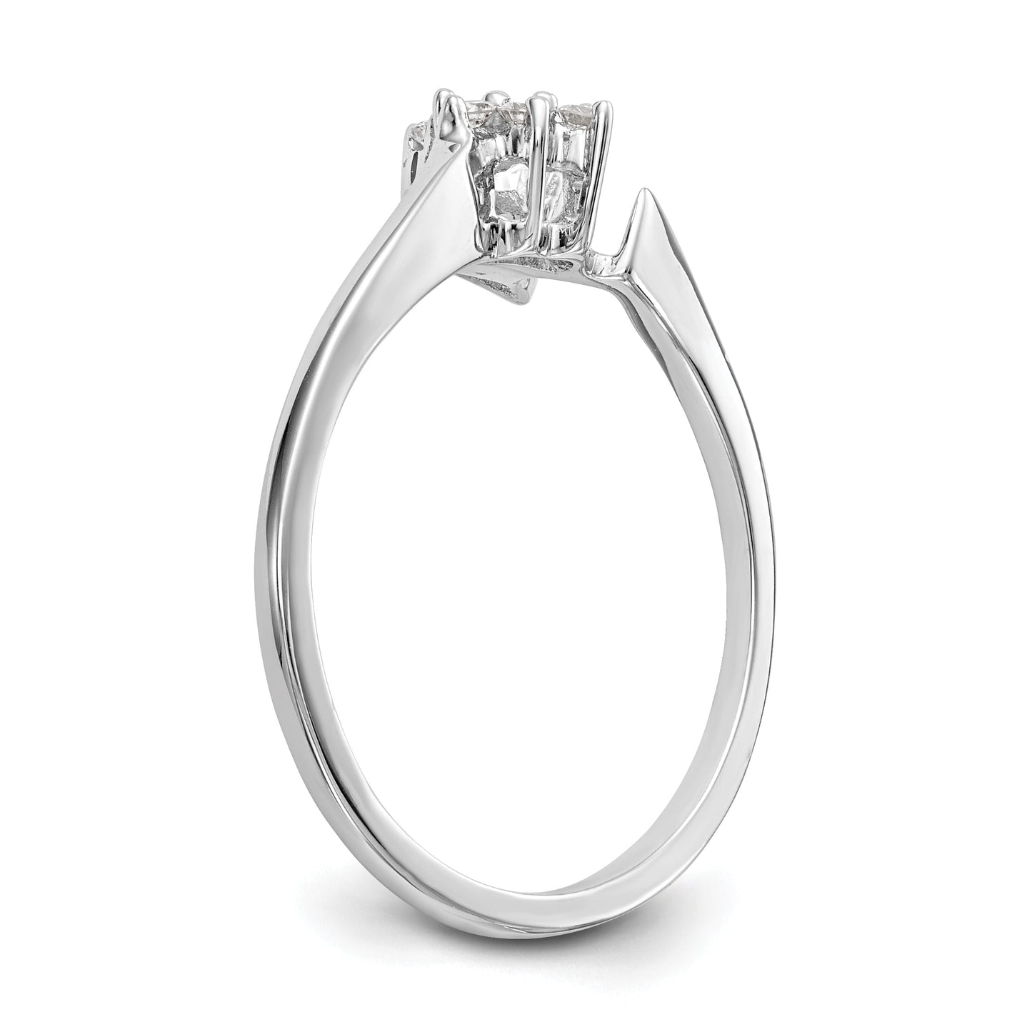 0.07kt. CZ Fest Real 14k Wiriß Gold Hochzees Hochzees Verbotd Ring