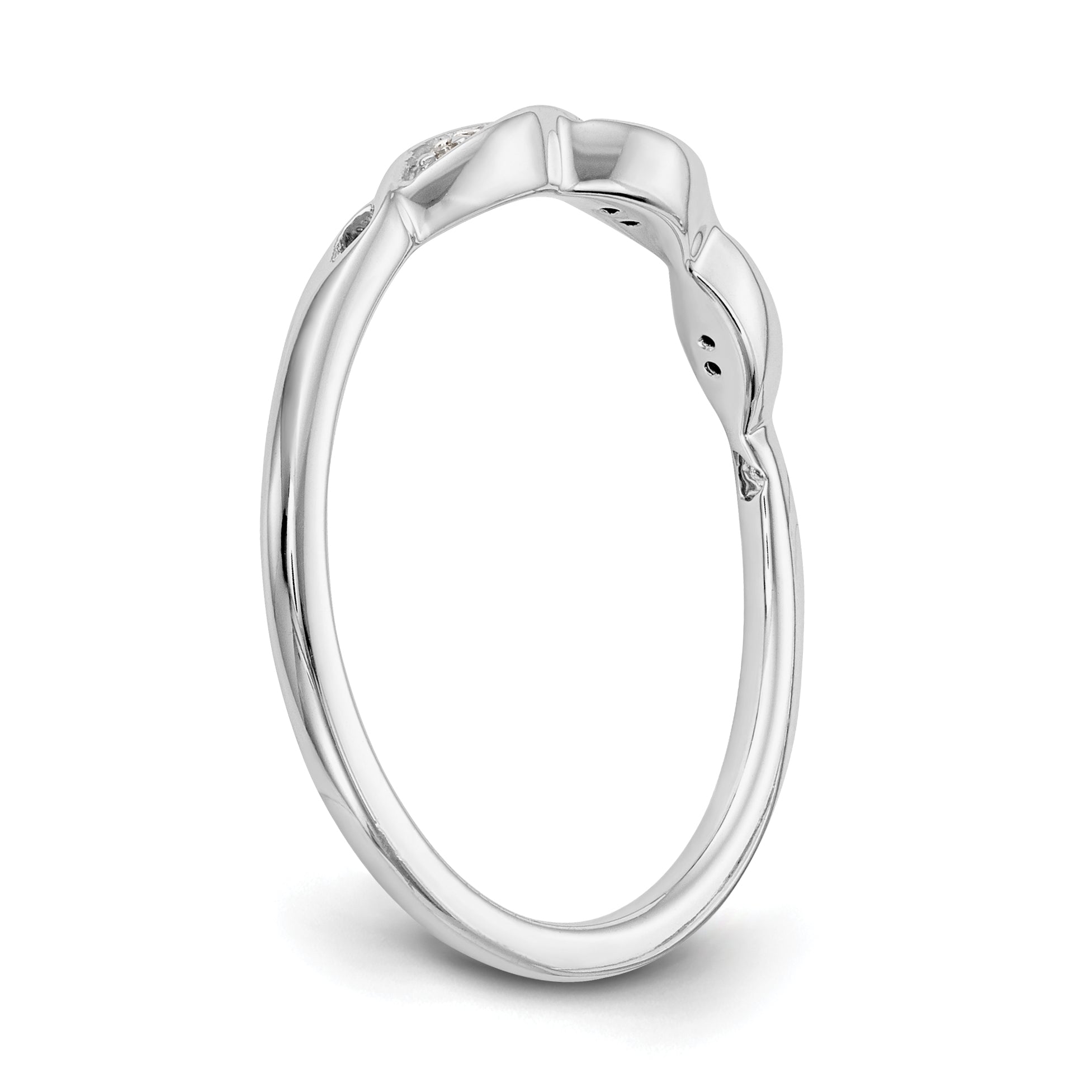 0.02kt. CZ Fest Real 14k Wiriß Gold Hochzees Hochzees Verbotd Ring