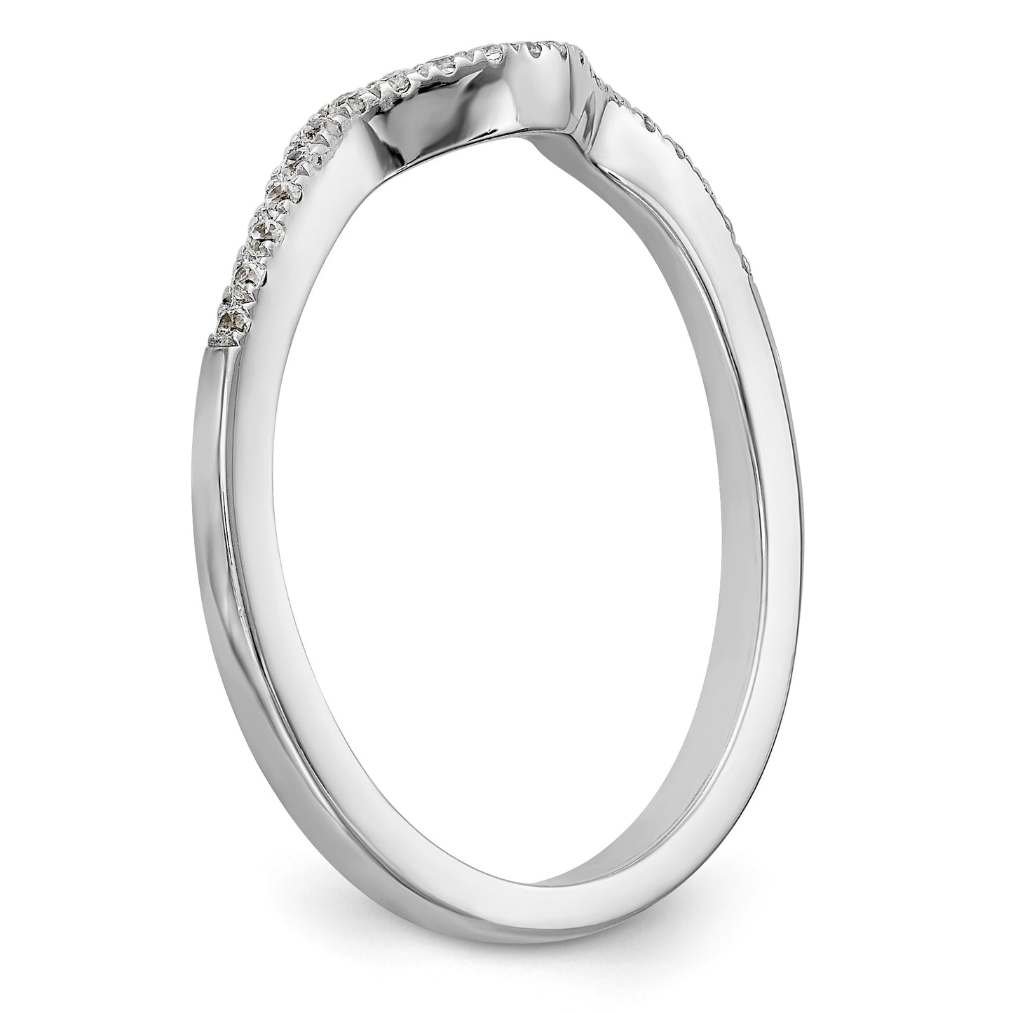 0.06kt. CZ Fest Real 14K Wiriß Gold Hochzees Verbotd Ring