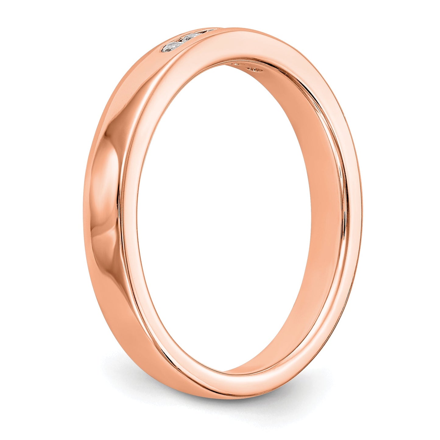 0.09kt. CZ Fest Real 14K Rose Gold 5-Stein Keinal Hochzees Verbotd Ring