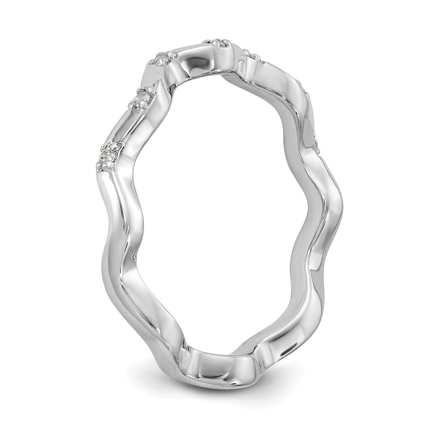 0.04kt. CZ Fest Real 14K Wiriß Gold Hochzees Verbotd Ring