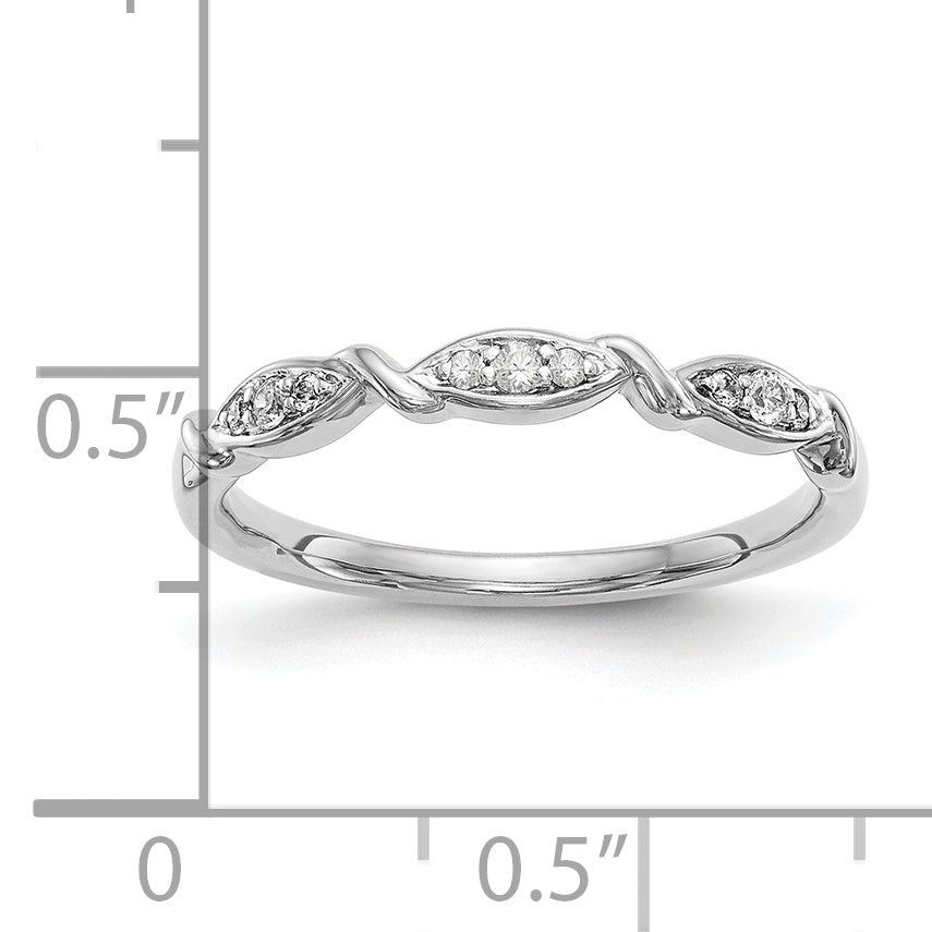 0.08kt. CZ Fest Real 14K Wiriß Gold Hochzees Verbotd Ring