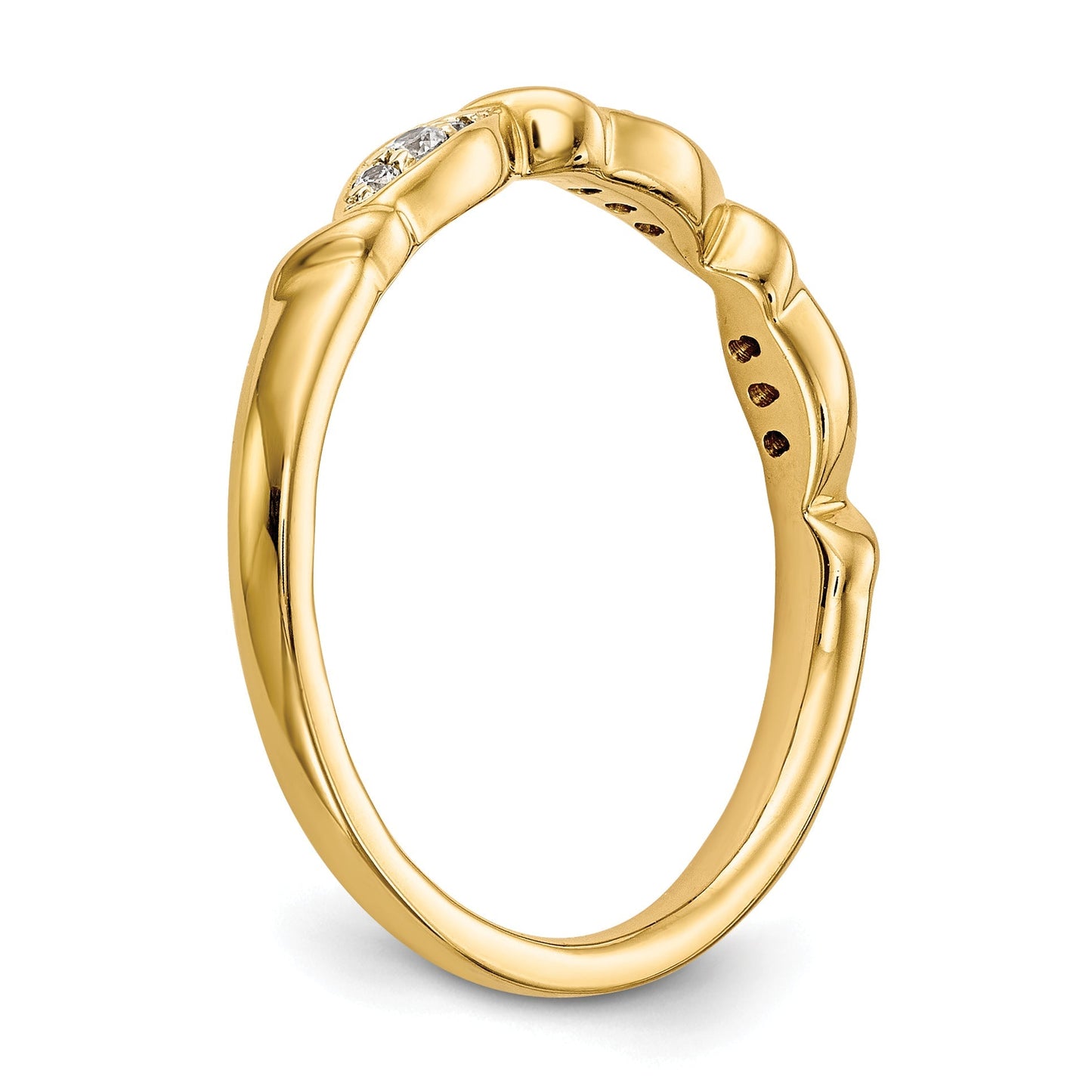 0.08kt. CZ Fest Real 14K Gelb Gold Hochzees Verbotd Ring