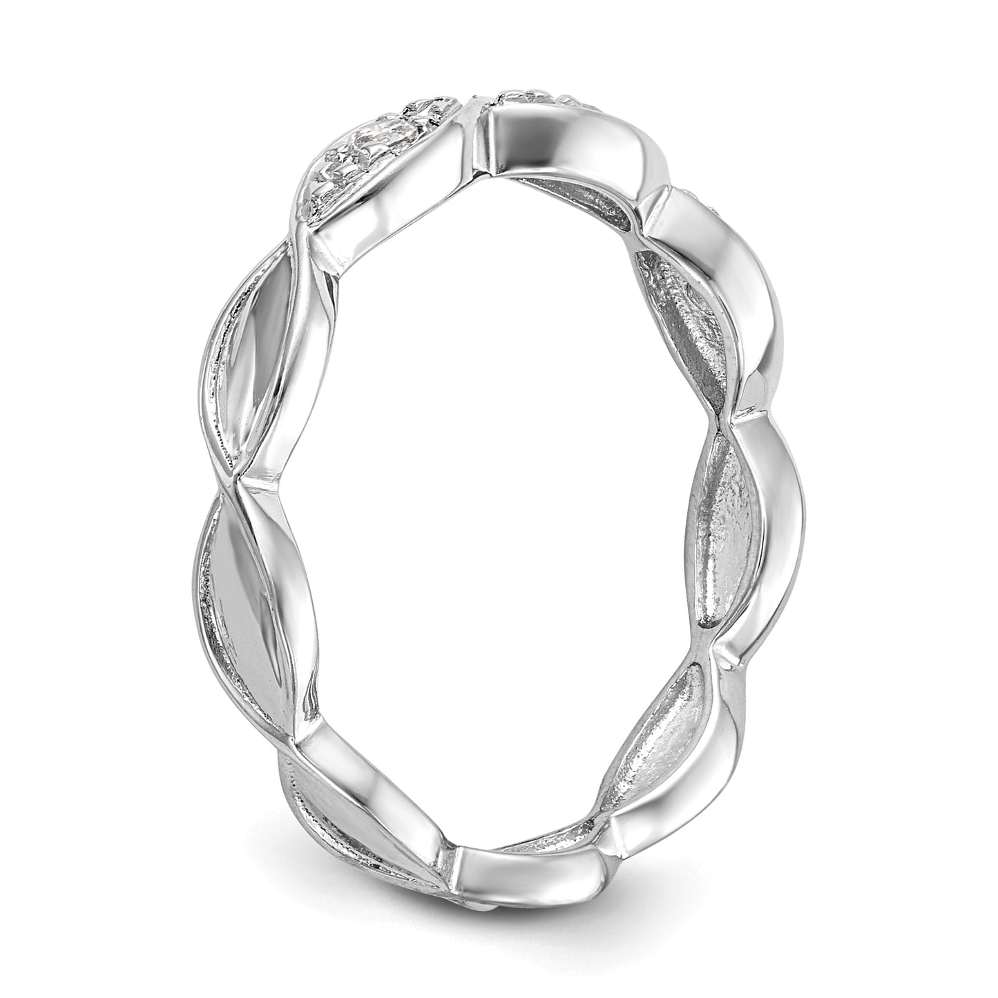 0.05kt. CZ Fest Real 14K Wiriß Gold Hochzees Verbotd Ring