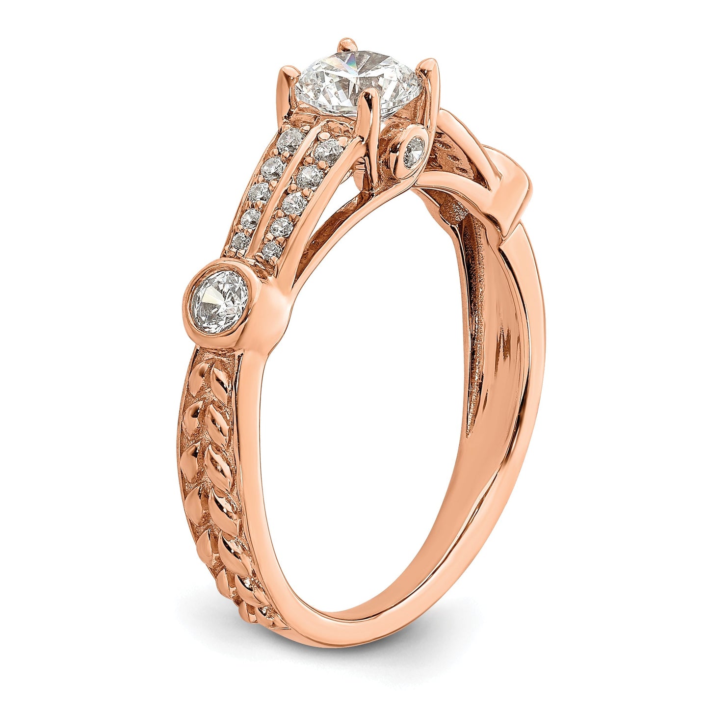 0.50kt. CZ Fest Real 14K Rose Gold Verlobung Ring