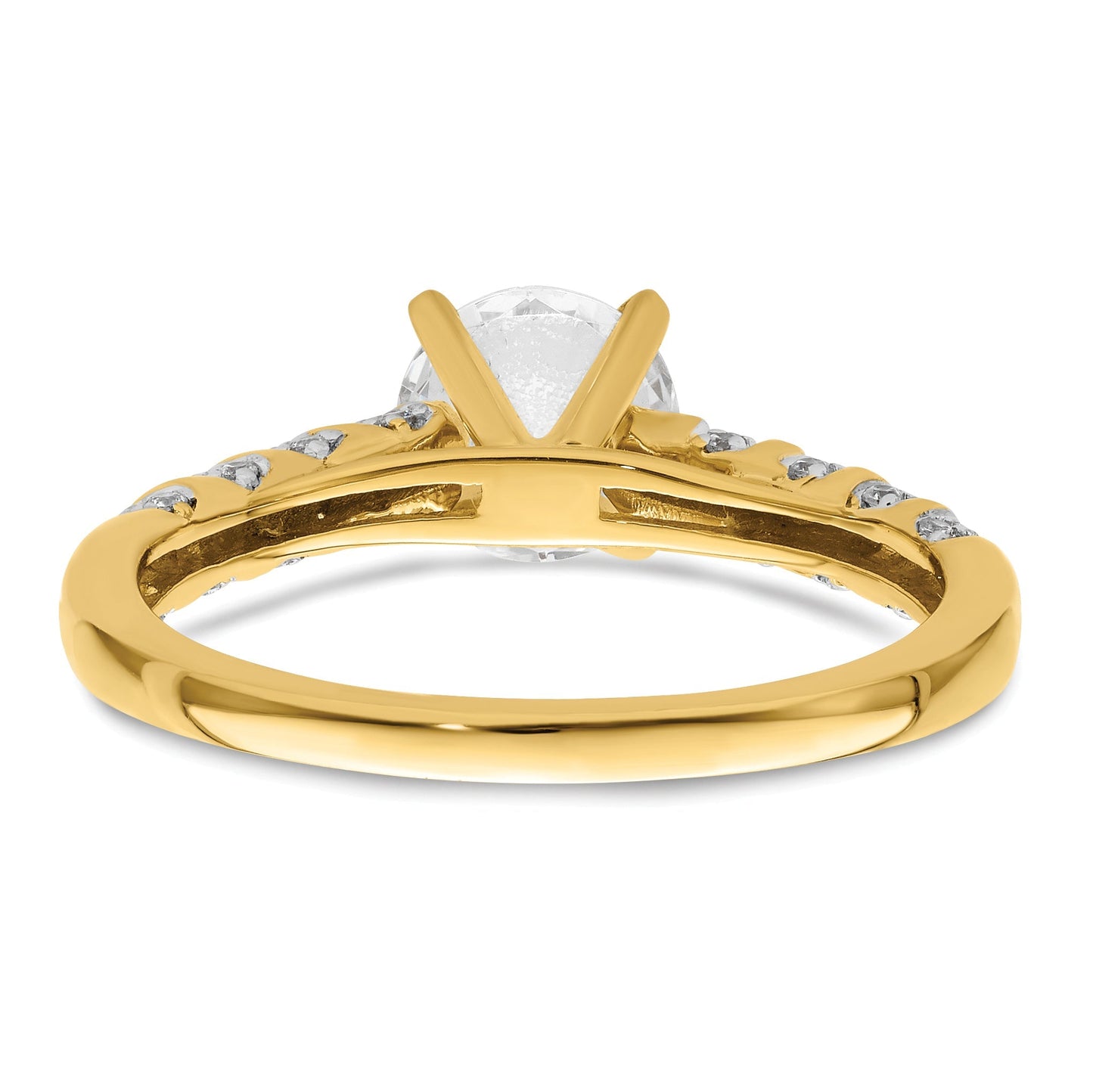 1.00kt. CZ Fest Real 14K Verdrehte Engagierenment Ring