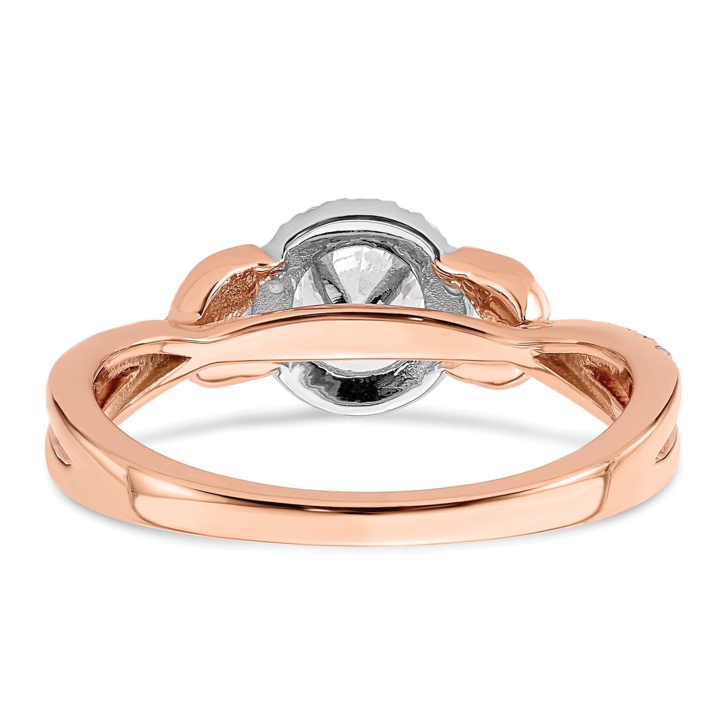 0.40kt. CZ Fest Real 14k Wiriß & Rose Heiligenscerin Vollständig Runden Verlobung Ring