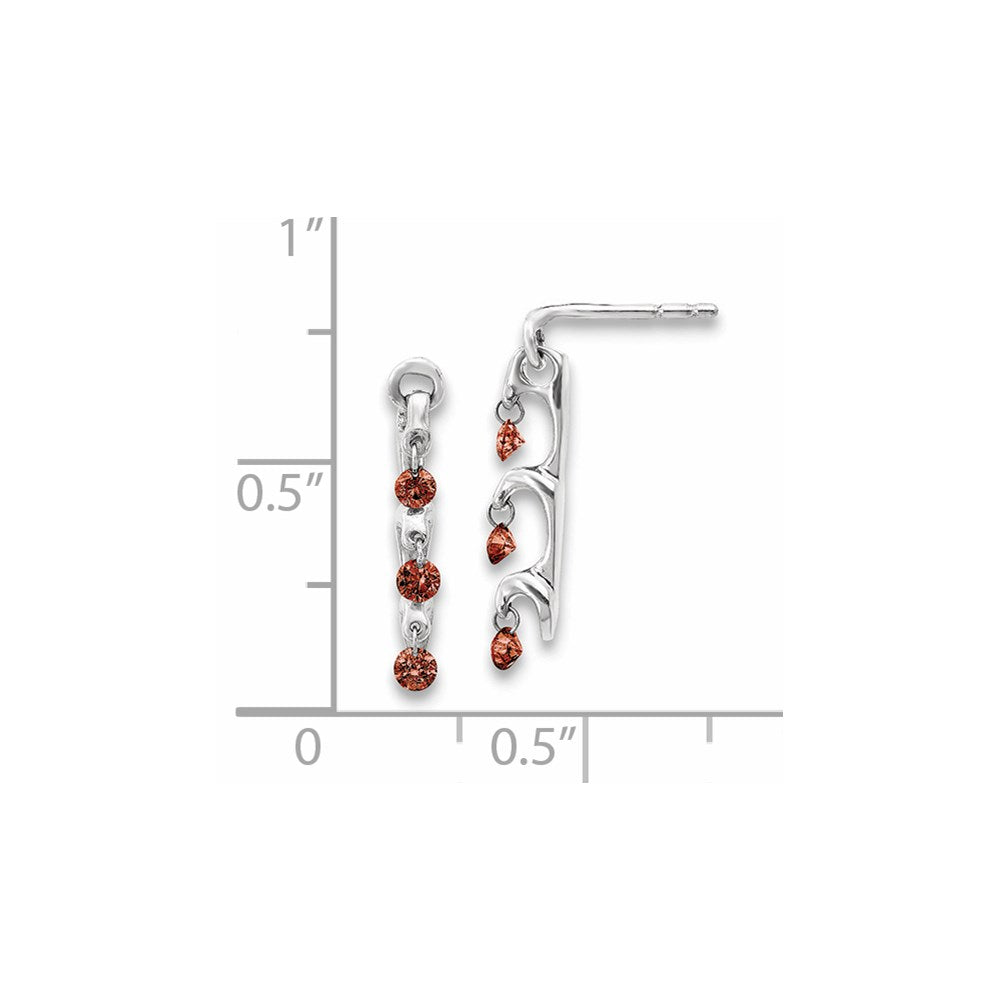14k White Gold Red Real Diamond Earrings XE3224A