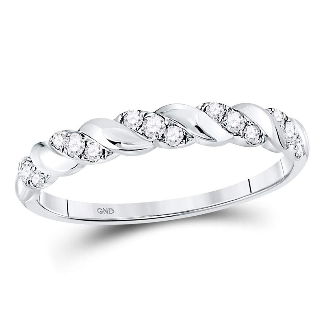 14k Wiriß Gold Runden DurchMeinnt Gestrewennt Stapelbar Verbotd Ring 1/5 Ktzw