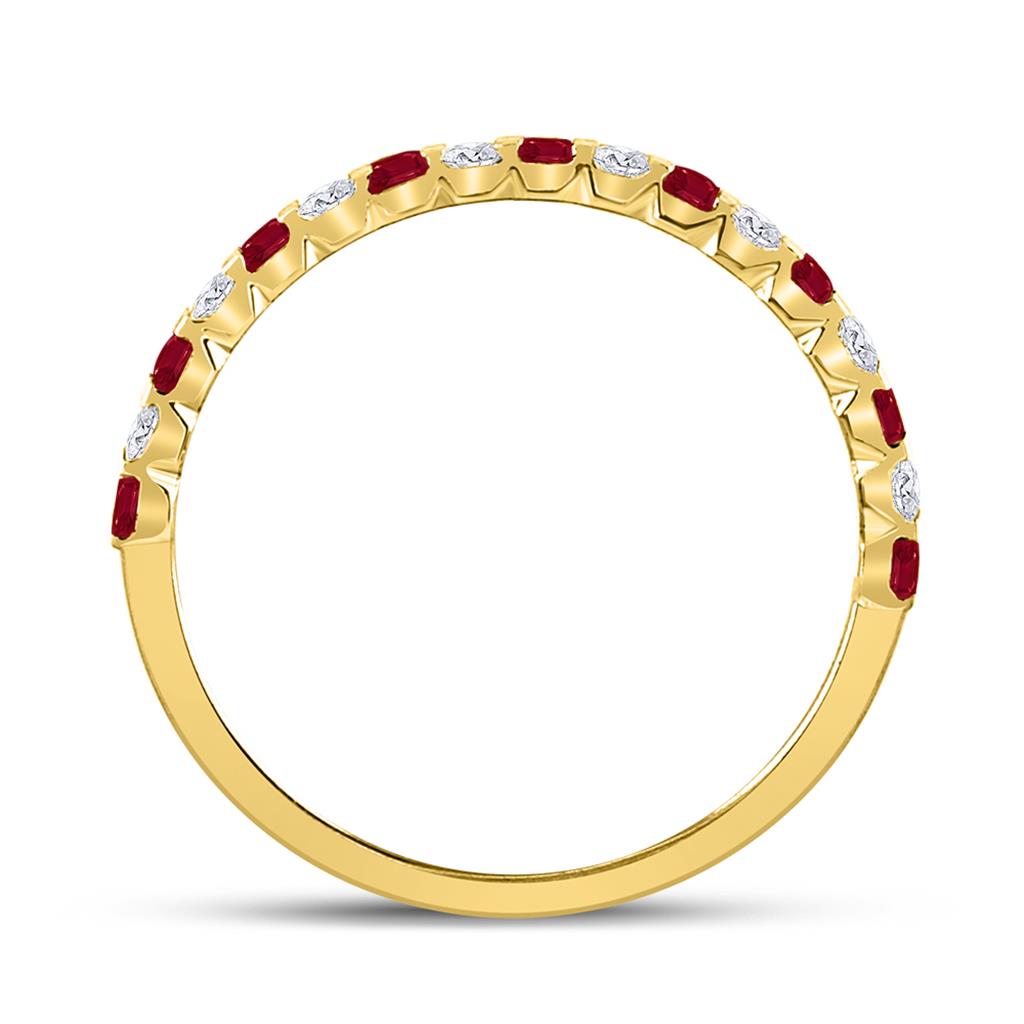 10k Gelb Gold Prinzessin Rubin DurchMeinnt Abwirchselnd Stapelbar Verbotd Ring 3/8 Ktzw