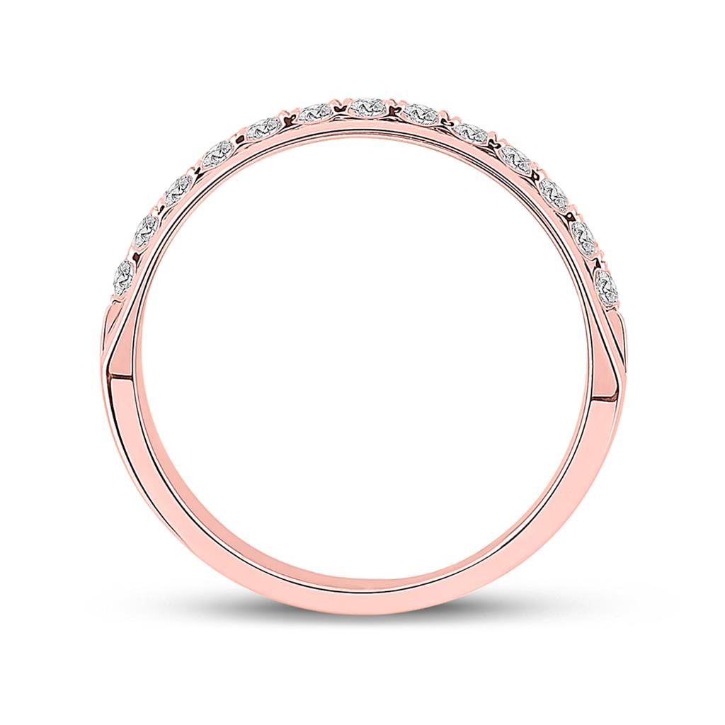 14k Rose Gold Runden DurchMeinnt Hochzees Verbotd Ring 1/2 Ktzw