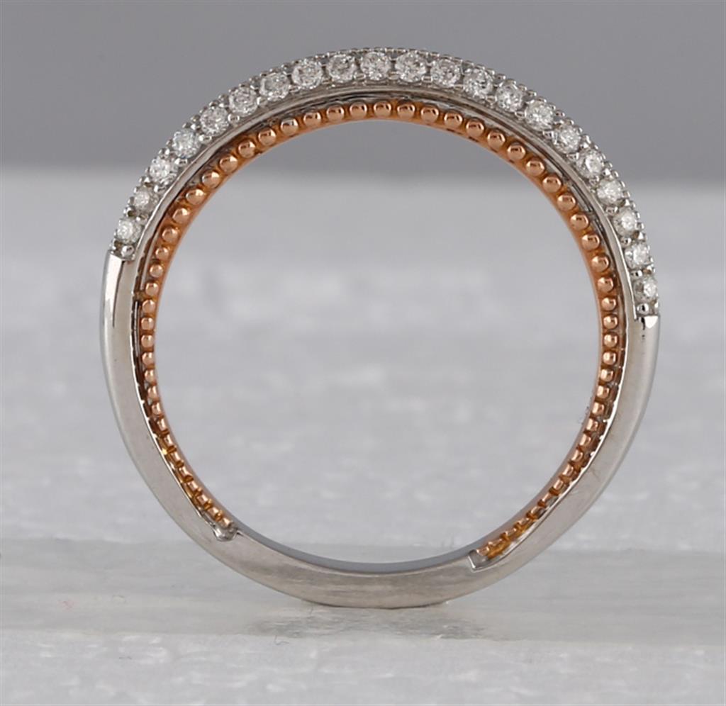 14k Zwiri-Tein Gold Runden DurchMeinnt Braut Hochzees Ring Sbeiz 1-7/8 Ktzw (Zerzwenniziert)