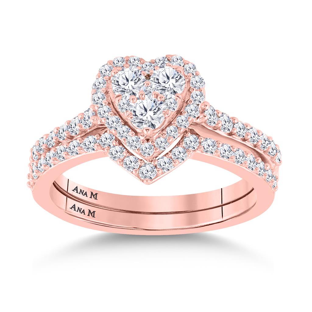 14k Rose Gold Runden DurchMeinnt Braut Hochzees Ring Sbeiz 1 Ktzw