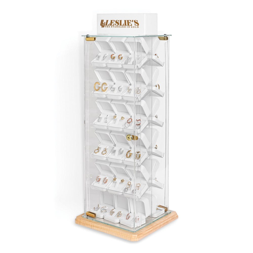 2-sided Locking 36 Ohrring Display mit Security Ankerkette & Boxes