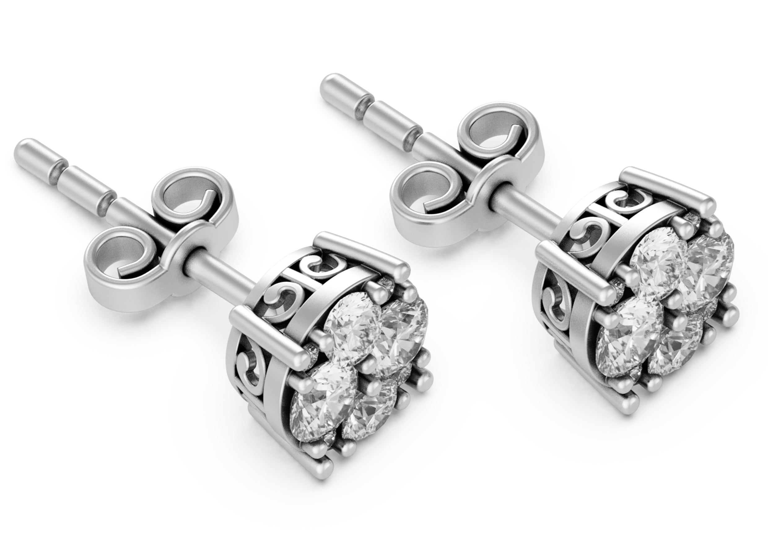 0,5 ct. Diamant-Ohrstecker aus Sterlingsilber