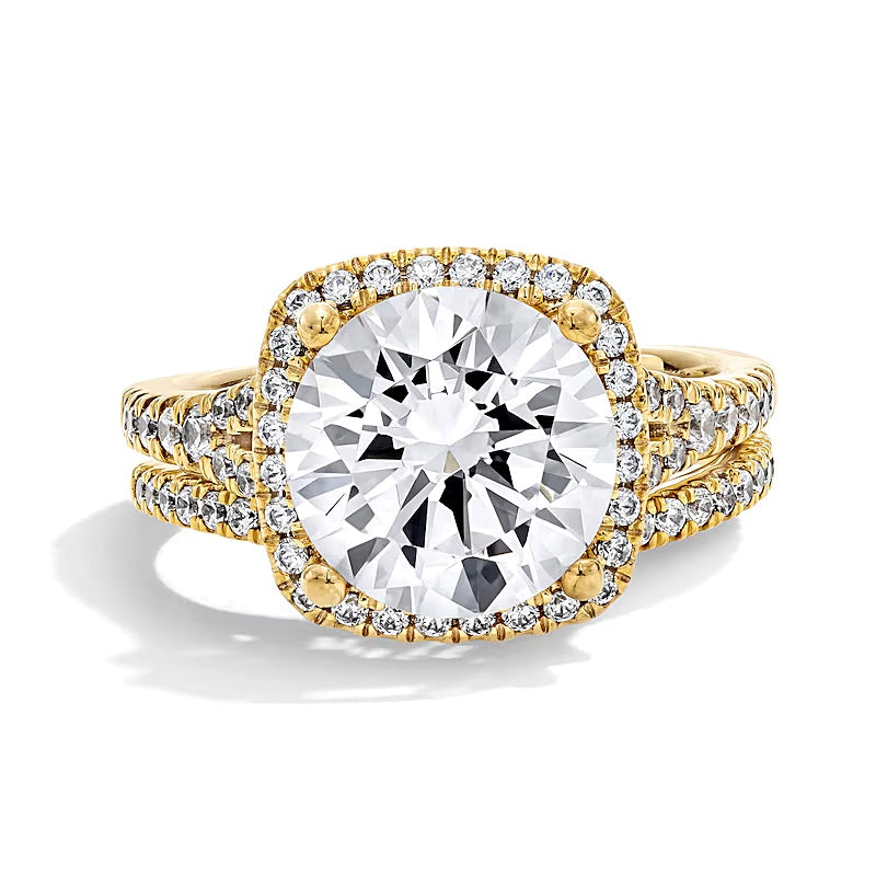 4.75 ct. Gesamtgewicht Braut-Set mit Labordiamanten in 14K Gelbgold (F/VS2)