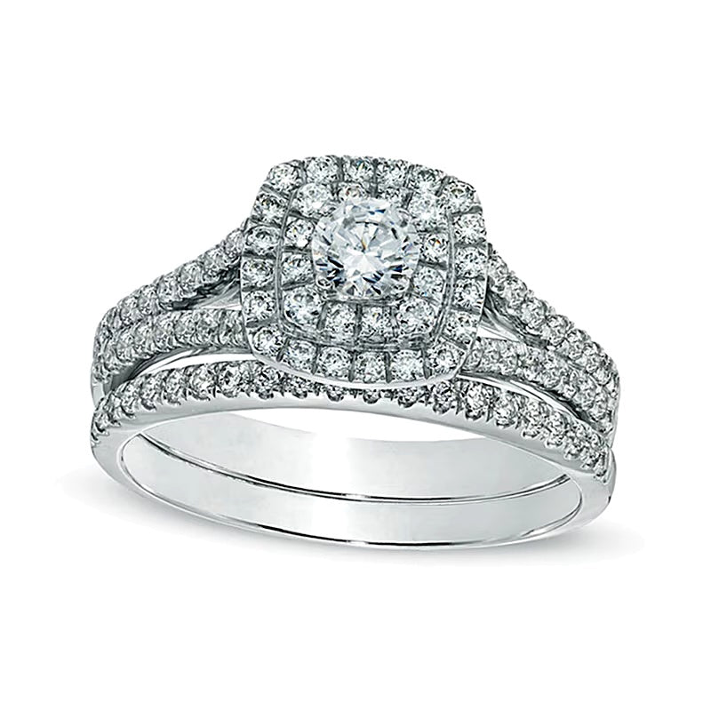 Braut-Set mit Diamanten 1.0 ct. Gesamtgewicht in 14K Weißgold (I/I1)