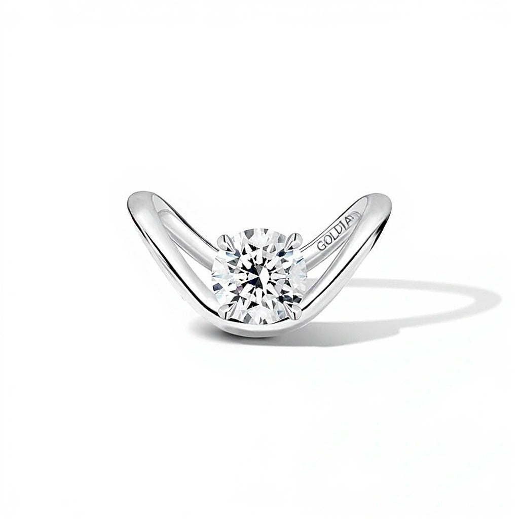 2.0 CT. Solitär-Verlobungsring mit rundem Labordiamant in Platin (F/VS2)