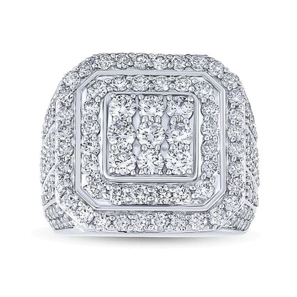 Fashion-Ring mit weißen Diamanten 5.0 ct. Gesamtgewicht in 10K Weißgold