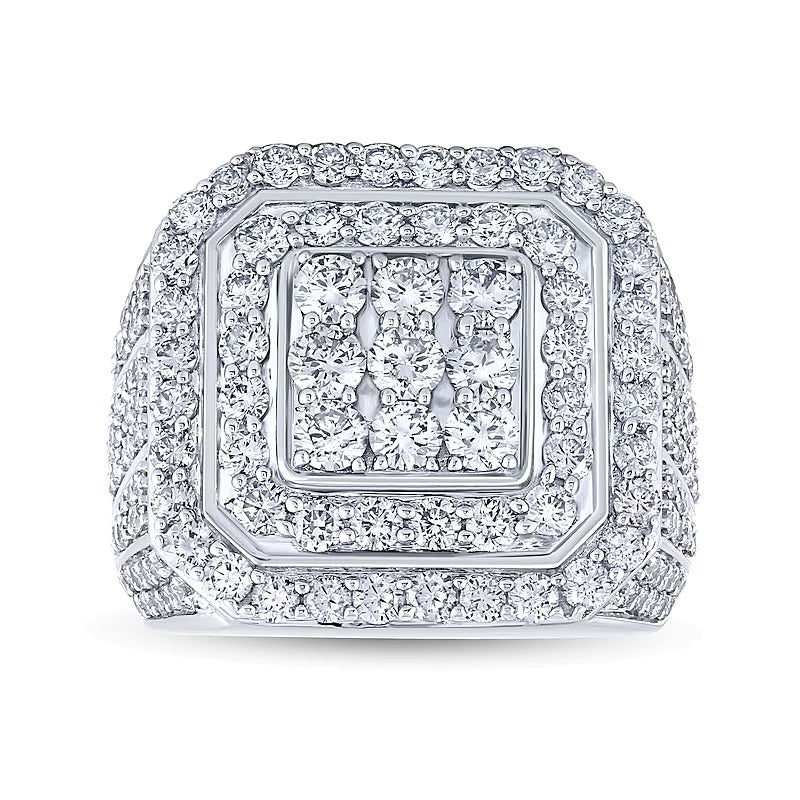 Fashion-Ring mit weißen Diamanten 5.0 ct. Gesamtgewicht in 10K Weißgold