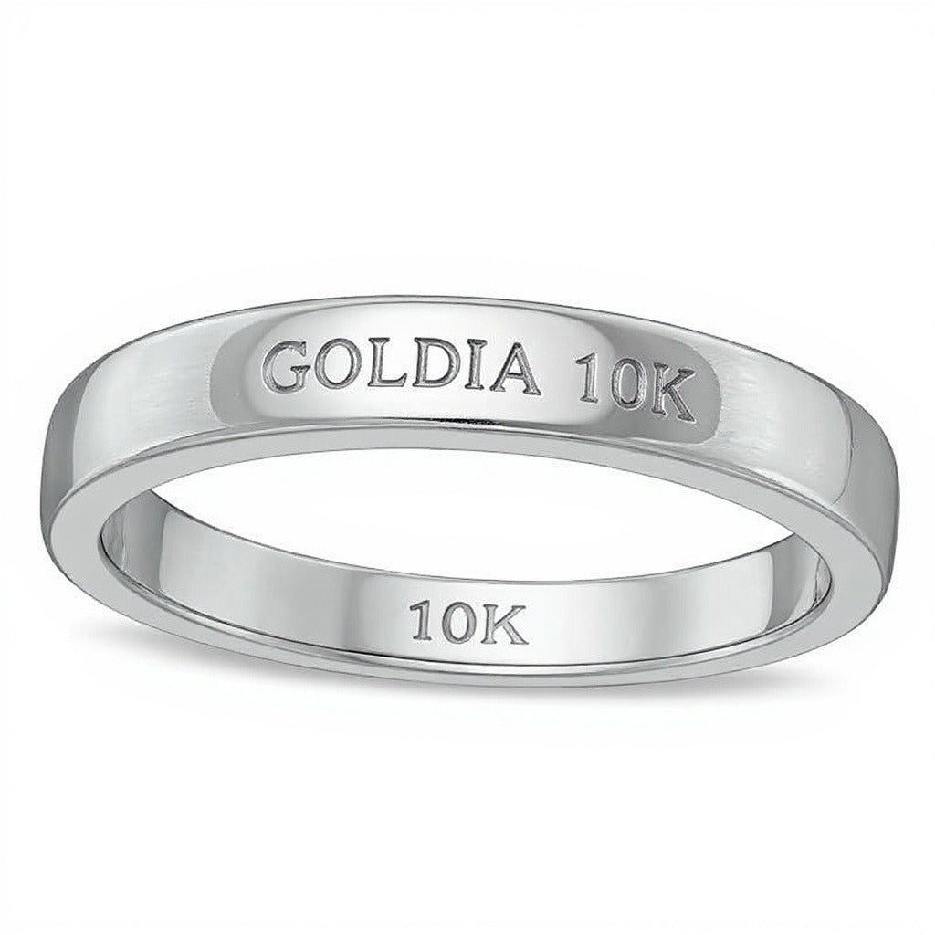 Ehering mit fünf Diamanten 0,05 ct. Gesamtgewicht, rund, in 10K Weißgold
