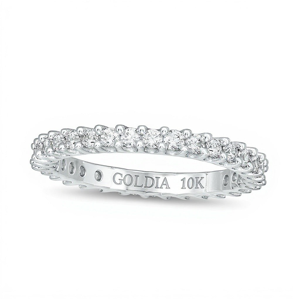 Memoire-Ring mit Diamanten 1.0 ct. Gesamtgewicht in 10K Weißgold für Damen