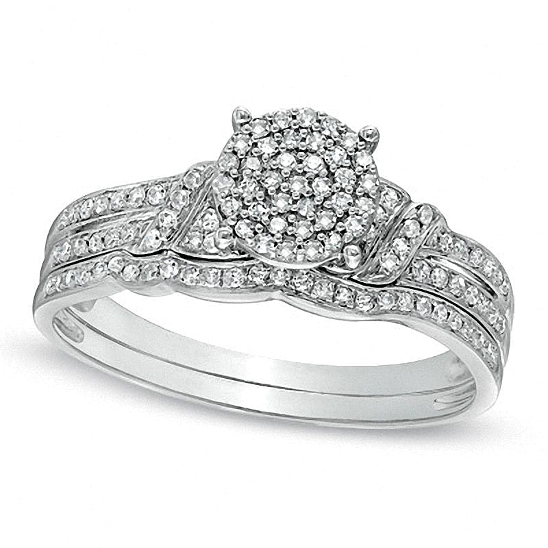 0,25 ct. Gesamtgewicht Diamant-Brautset in 10K Weißgold