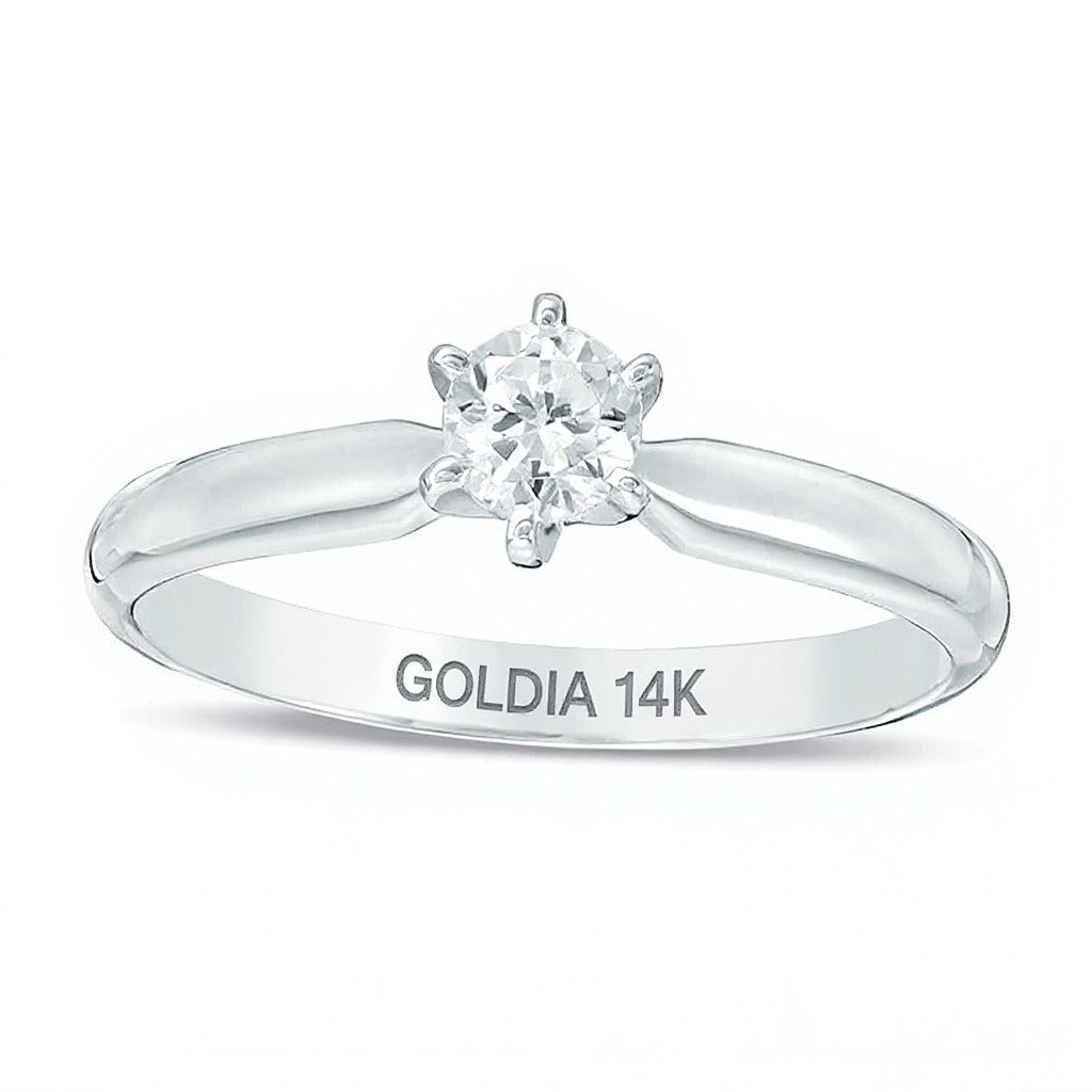 0,25 CT. Diamant-Solitär-Verlobungsring in 14K Weißgold (I/I2)