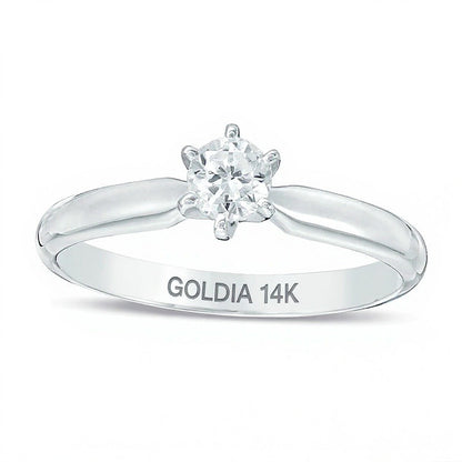 0,25 CT. Diamant-Solitär-Verlobungsring in 14K Weißgold (I/I2)