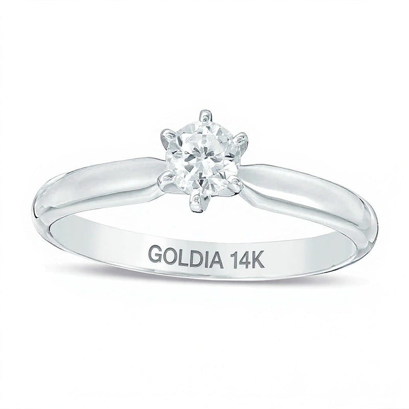 0,25 CT. Diamant-Solitär-Verlobungsring in 14K Weißgold (I/I2)