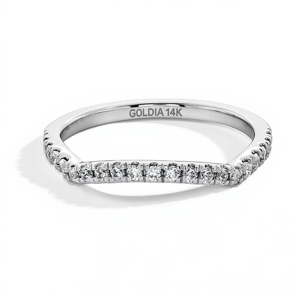 0.25 ct. Gesamtgewicht Labordiamant Contour-Ring in 14K Weißgold (F/SI2)