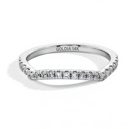 0.25 ct. Gesamtgewicht Labordiamant Contour-Ring in 14K Weißgold (F/SI2)