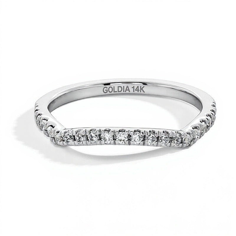 0.25 ct. Gesamtgewicht Labordiamant Contour-Ring in 14K Weißgold (F/SI2)