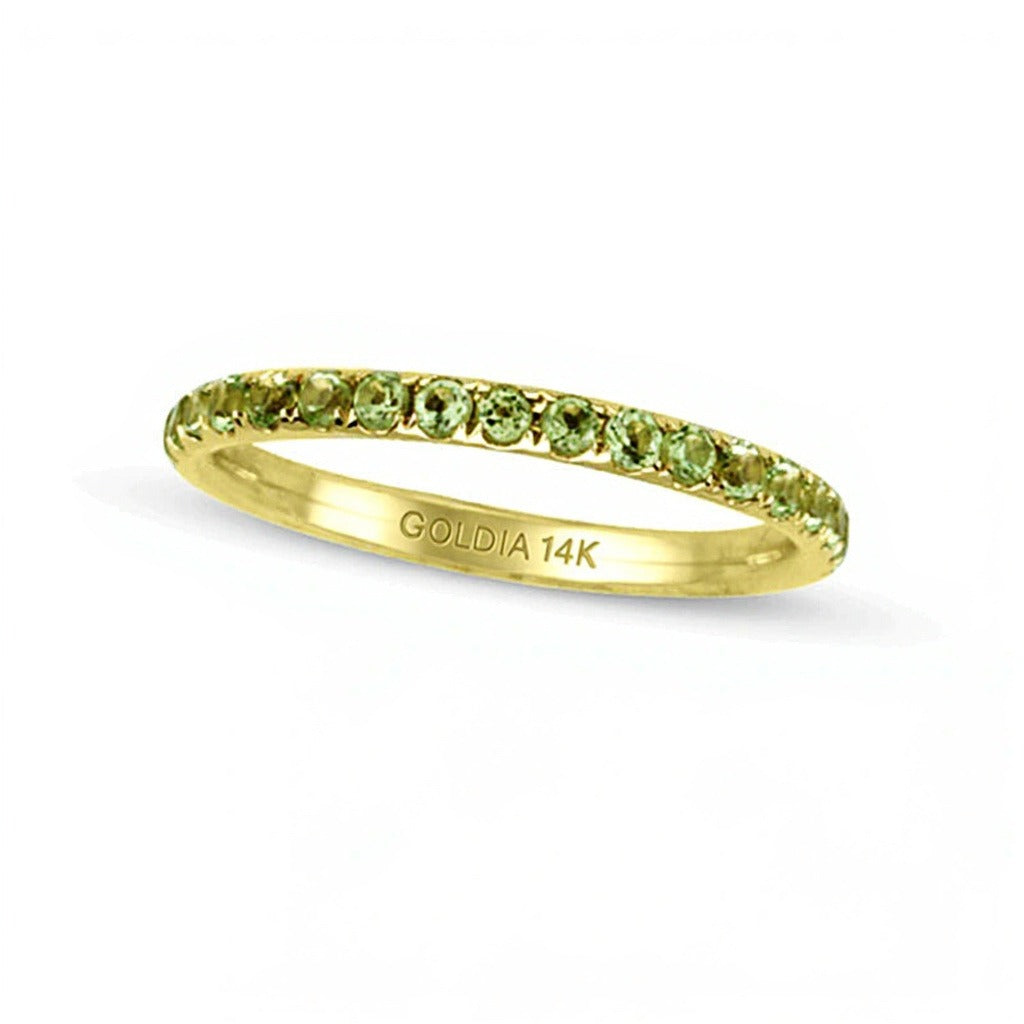 Peridot Memoire-Ring in 14K Gelbgold
