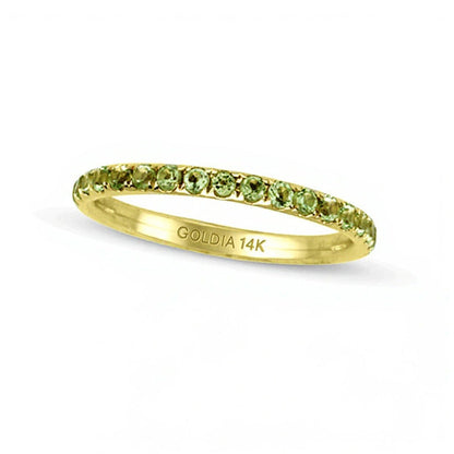 Peridot Memoire-Ring in 14K Gelbgold