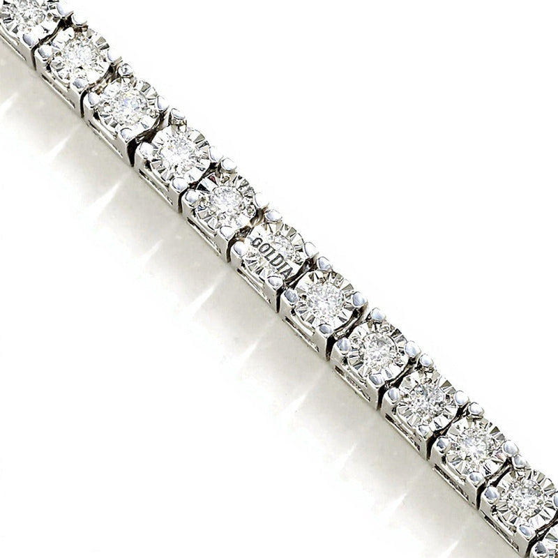 Diamant-Tennisarmband 1.5 ct. Gesamtgewicht in rhodiniertem Sterlingsilber