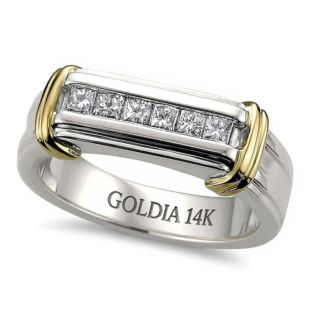 0.5 ct. Gesamtgewicht Diamant-Ring in 14K Zweifarben-Gold