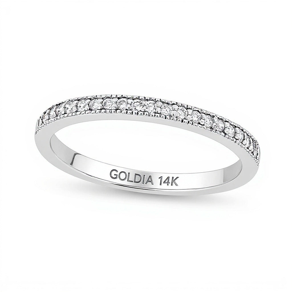 0,17 ct. Gesamtgewicht Diamant Ehering im Vintage-Stil in 14K Weißgold (I/SI2)