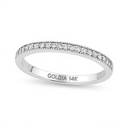 0,17 ct. Gesamtgewicht Diamant Ehering im Vintage-Stil in 14K Weißgold (I/SI2)