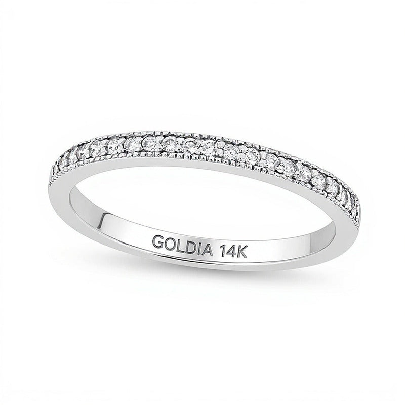 0,17 ct. Gesamtgewicht Diamant Ehering im Vintage-Stil in 14K Weißgold (I/SI2)