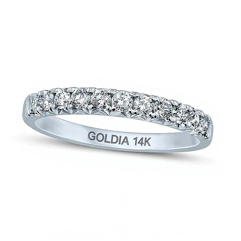 Memoire-Ring mit 0.5 ct. Gesamtgewicht Diamanten in 14K Weißgold
