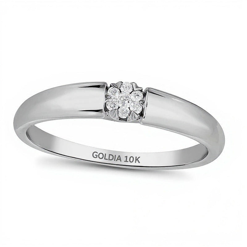 0.05 ct. Gesamtgewicht Diamant Komposit Freundschaftsring mit geteilter Schiene in 10K Weißgold
