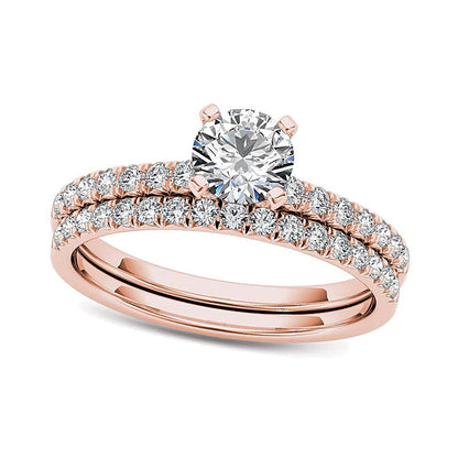 Brautset mit Diamanten 1.0 ct. Gesamtgewicht in 14K Roségold